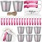 25 Sets Baby Shower Favors for Girls Boys 1.5 oz Stainless Steel Shot Glasses Cute Bottle Opener Keychains Thank You Tags and Bags Gender Reveal Party Favors Guest Return Gift (Pink)